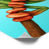 Niedlicher Grüner Baumfrosch mit Augenbrille auf b Poster (Ecke)