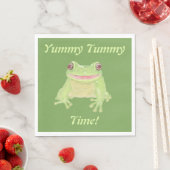 Niedlicher Grüner Baumfrosch - Yummy Tummy Time! P Serviette (Beispiel)