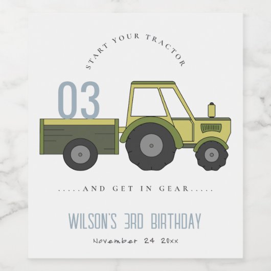 Niedlicher grüner blauer Feldzug Kinder jeden Gebu Weinetikett (Einzelnes Label)