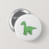 Niedlicher grüner Brontosaurus Button (Vorne & Hinten)