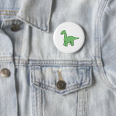 Niedlicher grüner Brontosaurus Button (Beispiel)