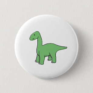 Niedlicher grüner Brontosaurus Button