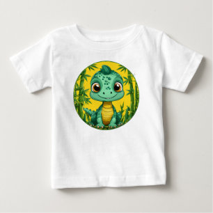 Niedlicher grüner Cartoon-Dinosaurier Baby T-shirt