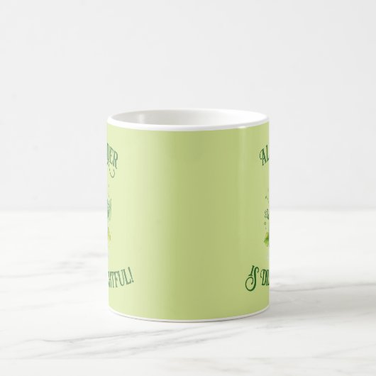 Niedlicher Grüner Cartoon Kaffeetasse (Mittel)