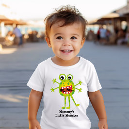 Niedlicher Grüner Cartoon Monster Witziger Spaß fü Baby T-shirt