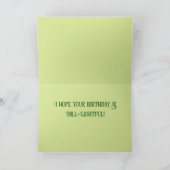 Niedlicher Grüner Cartoon Pickle Geburtstag Karte (Innenseite)