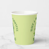 Niedlicher Grüner Cartoon Pickle Geburtstag Pappbecher (Links)