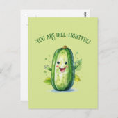 Niedlicher Grüner Cartoon Postkarte (Vorne/Hinten)