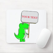 Niedlicher grüner Dinosaurier-Benutzerdefinierter Mousepad (Mit Mouse)