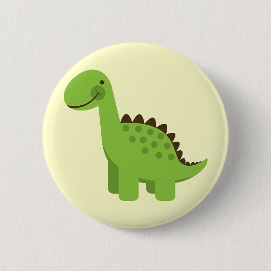Niedlicher grüner Dinosaurier Button (Vorderseite)