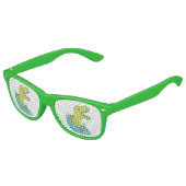 Niedlicher grüner Dinosaurier/Ei Partybrille (Schrägansicht)