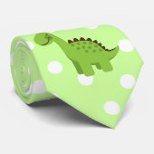 Niedlicher grüner Dinosaurier Krawatte (Gerollt)