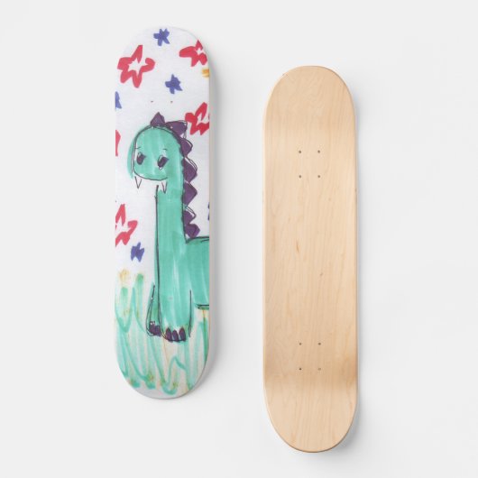 Niedlicher grüner Dinosaurier-SkizzeSkateboard Pro Skateboard (Vorderseite)