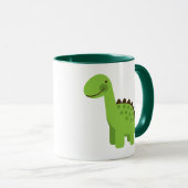 Niedlicher grüner Dinosaurier Tasse (VorderseiteRechts)