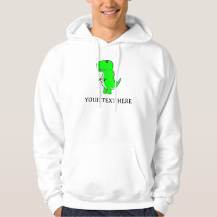 Niedlicher grüner Dinosaurier Zeichne benutzerdefi Hoodie
