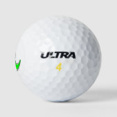 Niedlicher grüner Dinosaurier Zeichnend Golfball (Logo)