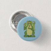 Niedlicher Grüner Drache Button (Vorne & Hinten)
