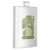 Niedlicher Grüner Drache Flachmann (Rechts)
