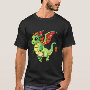 Niedlicher Grüner Drache für Mädchen Jungen Kinder T-Shirt