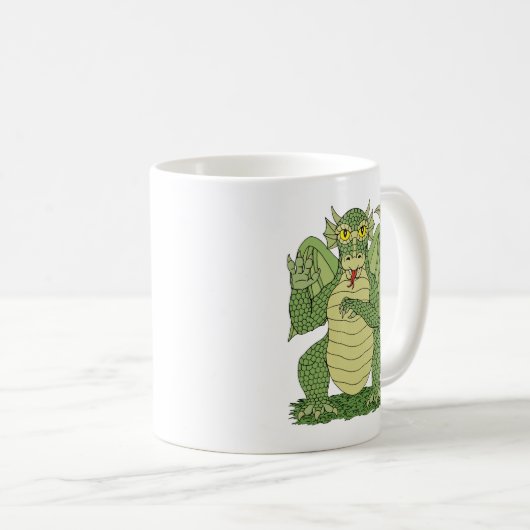 Niedlicher Grüner Drache Kaffeetasse (VorderseiteRechts)