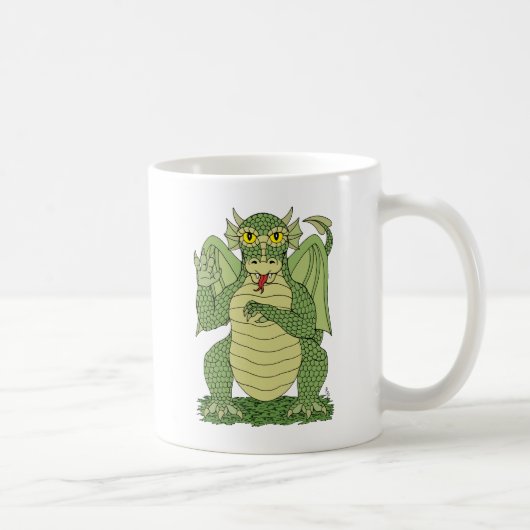 Niedlicher Grüner Drache Kaffeetasse (Rechts)