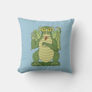 Niedlicher Grüner Drache Kissen
