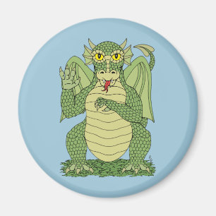 Niedlicher Grüner Drache Magnet