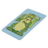 Niedlicher Grüner Drache Magnet (Linke Seite)