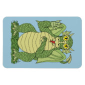Niedlicher Grüner Drache Magnet (Horizontal)