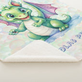 Niedlicher Grüner Drache mit Blasen Junge Geschenk Sherpadecke (3/4)