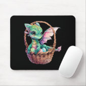 Niedlicher Grüner Drache Ostereier Jagd Eier Korb Mousepad (Mit Mouse)