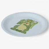 Niedlicher Grüner Drache Pappteller (Schrägansicht)