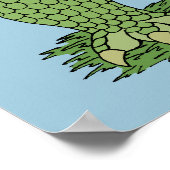 Niedlicher Grüner Drache Poster (Ecke)