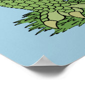 Niedlicher Grüner Drache Poster (Ecke)