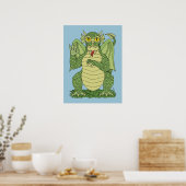 Niedlicher Grüner Drache Poster (Küche)