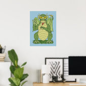 Niedlicher Grüner Drache Poster (Heimbüro)