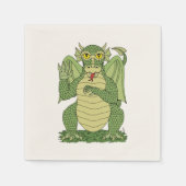 Niedlicher Grüner Drache Serviette (Vorderseite)