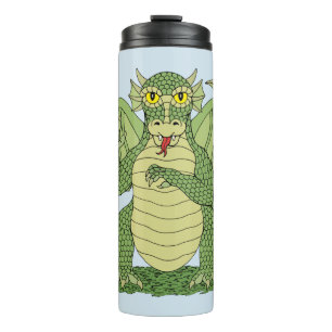 Niedlicher Grüner Drache Thermosbecher