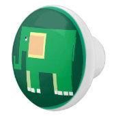 Niedlicher grüner Elefant Keramikknauf (Rechts)