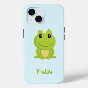 Niedlicher grüner Frosch auf blau Case-Mate iPhone Hülle