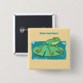 Niedlicher grüner Frosch auf einer Lilie Button (Vorne & Hinten)