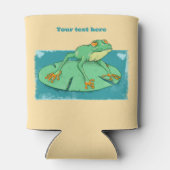 Niedlicher grüner Frosch auf einer Lilie Dosenkühler (Rückseite)