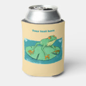 Niedlicher grüner Frosch auf einer Lilie Dosenkühler (Kanne Rückseite)