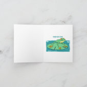 Niedlicher grüner Frosch auf einer Lilie Karte (Innenseite)