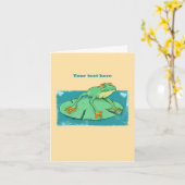 Niedlicher grüner Frosch auf einer Lilie Karte (Gelbe Blume)