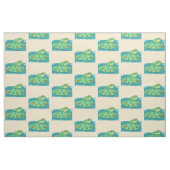 Niedlicher grüner Frosch auf einer Lilie Stoff (Fat Quarter (45,7 x 55,9 cm))