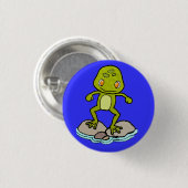 Niedlicher grüner Frosch Button (Vorne & Hinten)