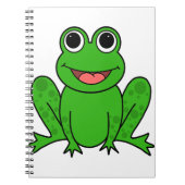 Niedlicher grüner Frosch-Cartoon Notizblock (Vorderseite)