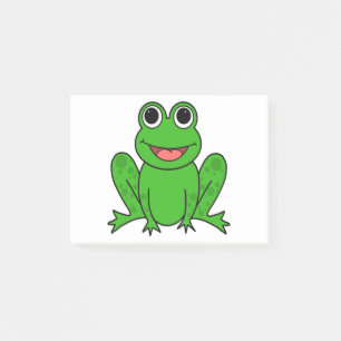 Niedlicher grüner Frosch-Cartoon Post-it Klebezettel