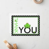 Niedlicher grüner Frosch Dankeschön Karte (Vorderseite/Rückseite Beispiel)